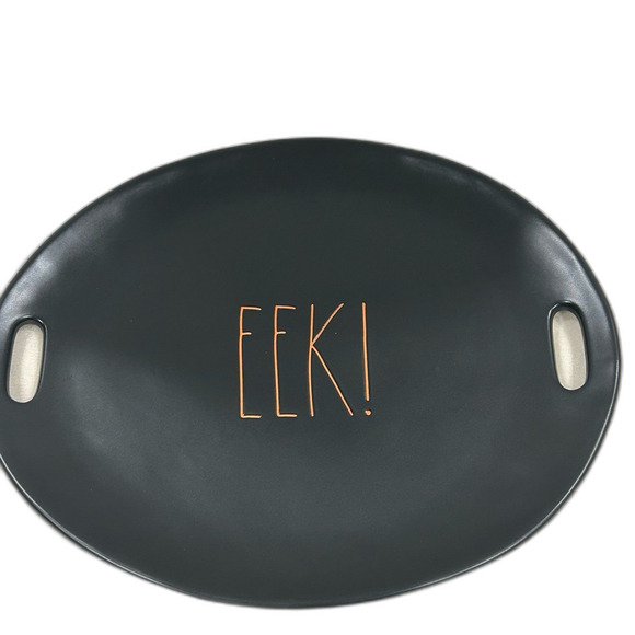 Rae Dunn Serving Platter Halloween Black EEK! 15 Inch Artisan Collection - Picture 7 of 7